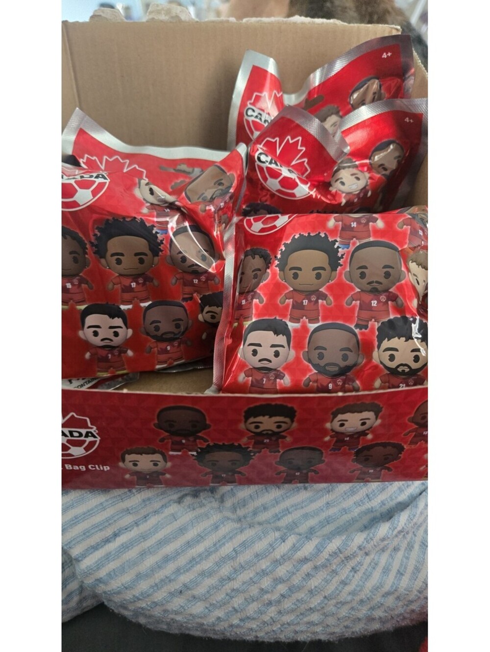 Lot of (5) Blind Packs Canada World Cup Soccer Figural Bag Clip